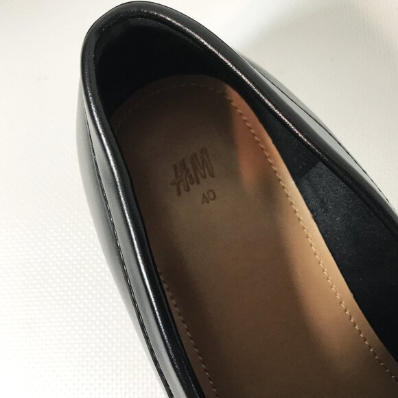 H&M Horsebit Buckle Loafers Lug Sole Black Women 9 - Picture 11 of 13